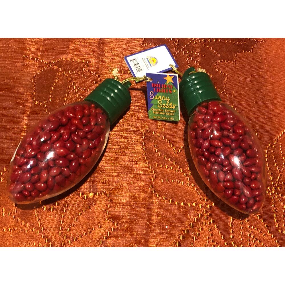 Set of 2 Chocolate Covered Sunflower Sunny Seeds (PAST DUE) Christmas Ornament